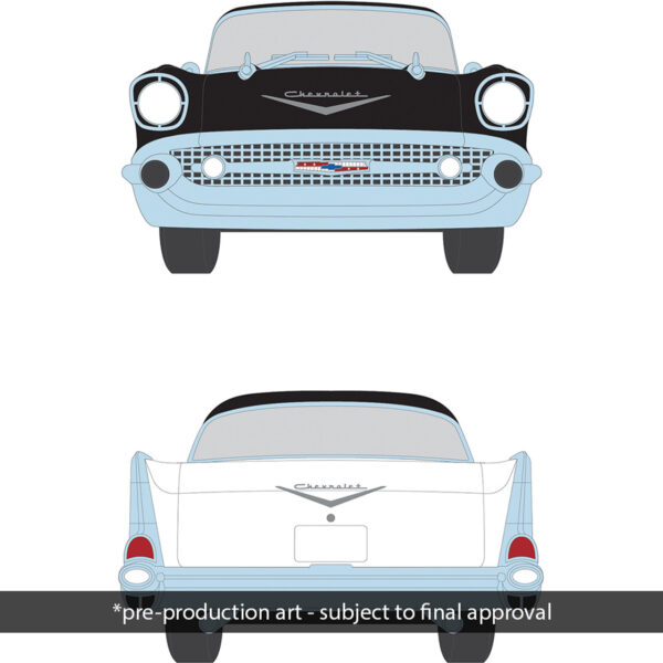 1:64 Scale 1957 Chevrolet One-Fifty Sedan - Onyx Black and India Ivory